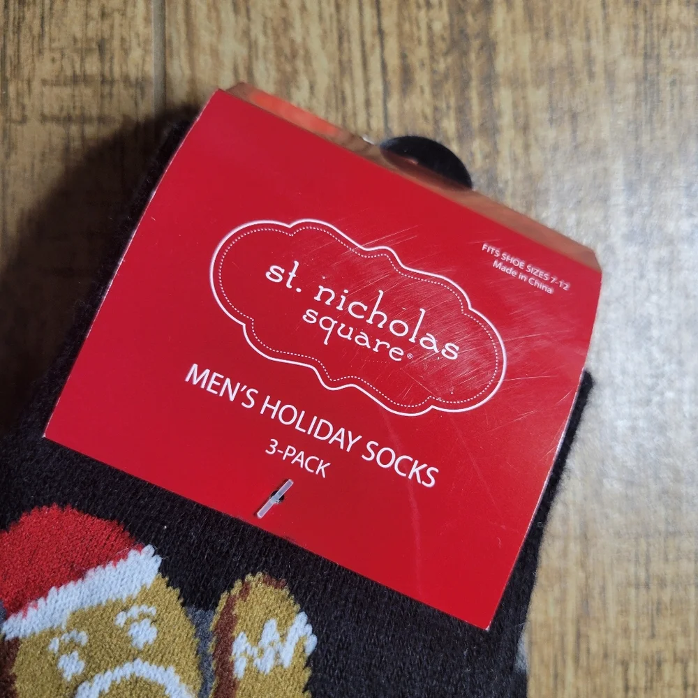nwt mens 3 pack holiday socks